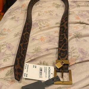 Nordstrom Leopard Print Belt with Gold Buckle